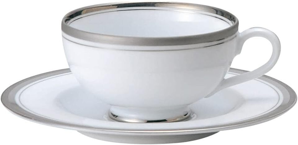 KM美濃焼! ☆シルバーリッチ・ティー碗皿☆ 37K424-9 新品 紅茶 カップ ミルク ラテ エスプレッソ カプチーノ 茶器 ギフト拍卖