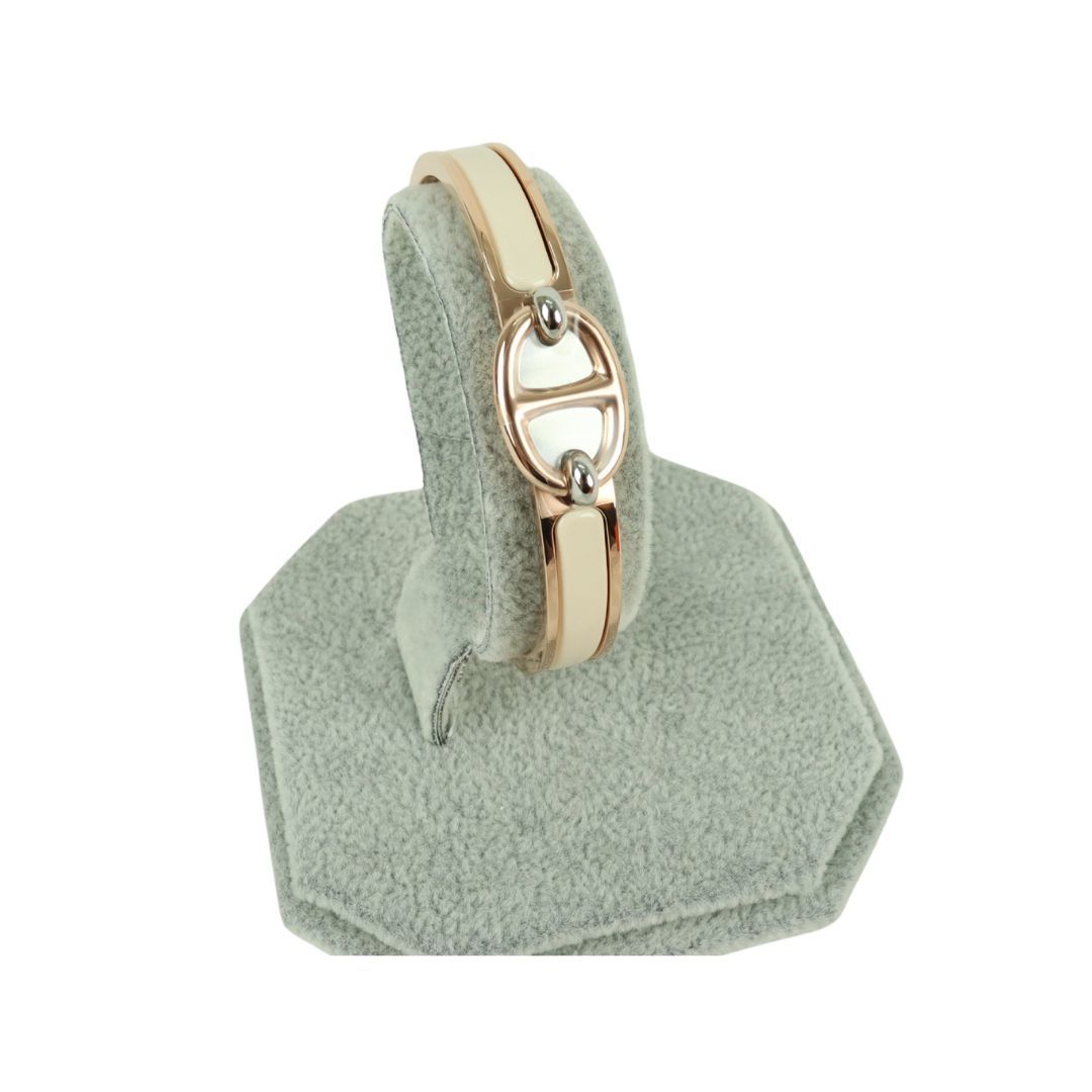 エルメス ミニ クリック シェーヌダンクル ファランドール リラ ブレスレット ホワイト (01442)拍卖