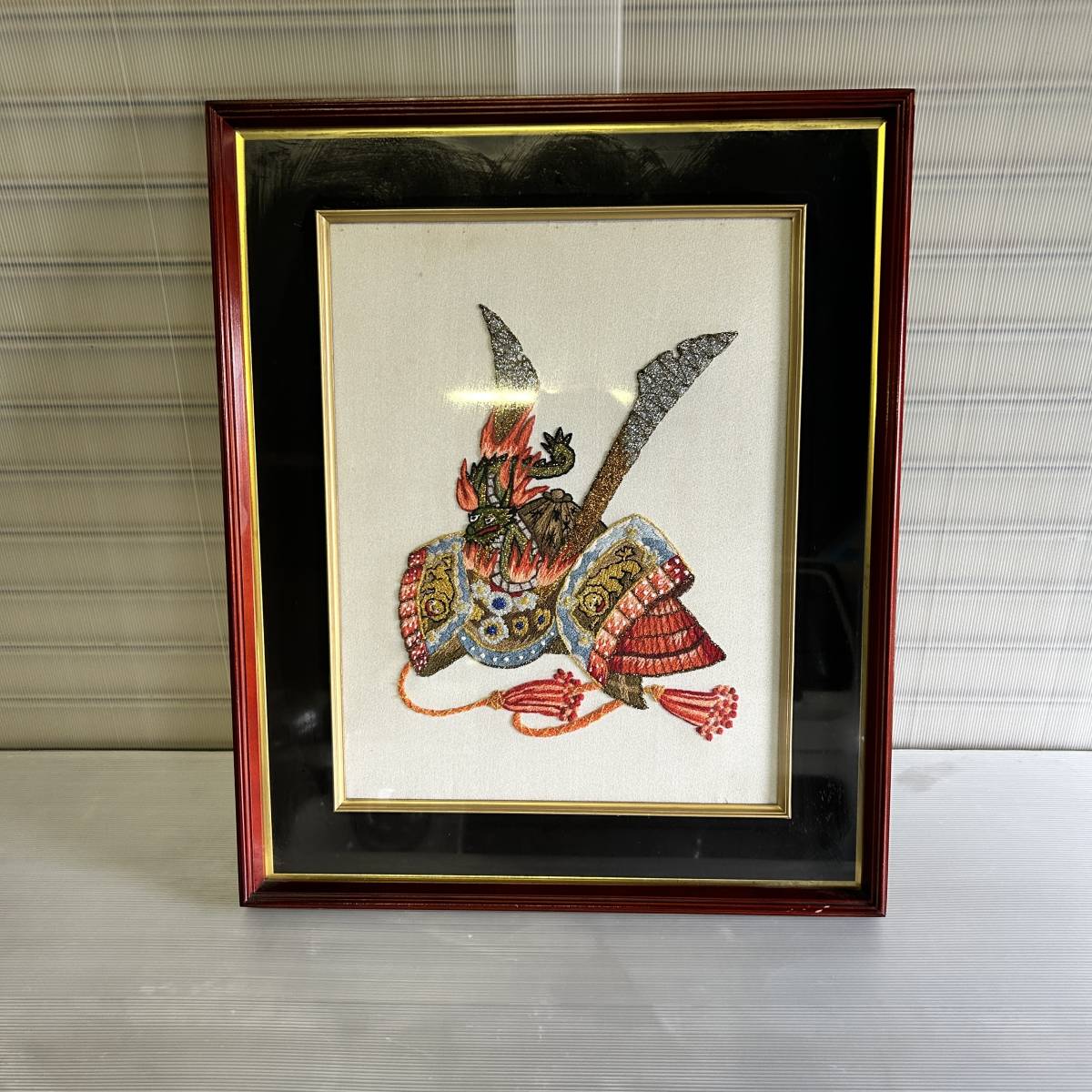 BB25★額縁★ インテリア 飾り物 兜 H640×W530×D40mm拍卖