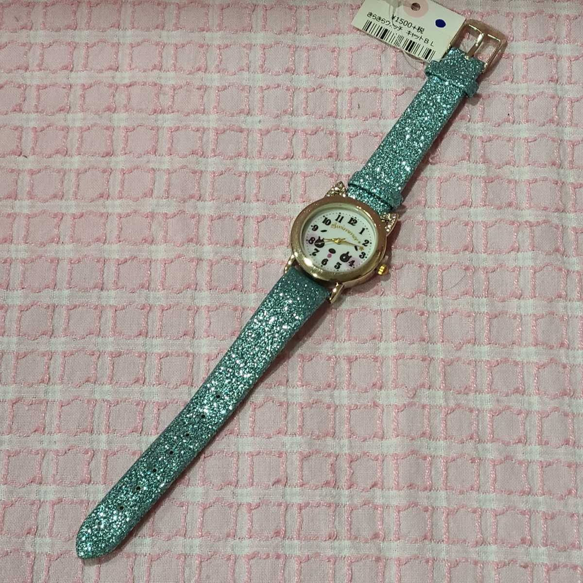 SWIMMER★スイマー★ きらきら ウォッチ キャット ブルー 腕時計 猫 ねこ ゆめかわいい ラメラメ 1Z018kR602拍卖