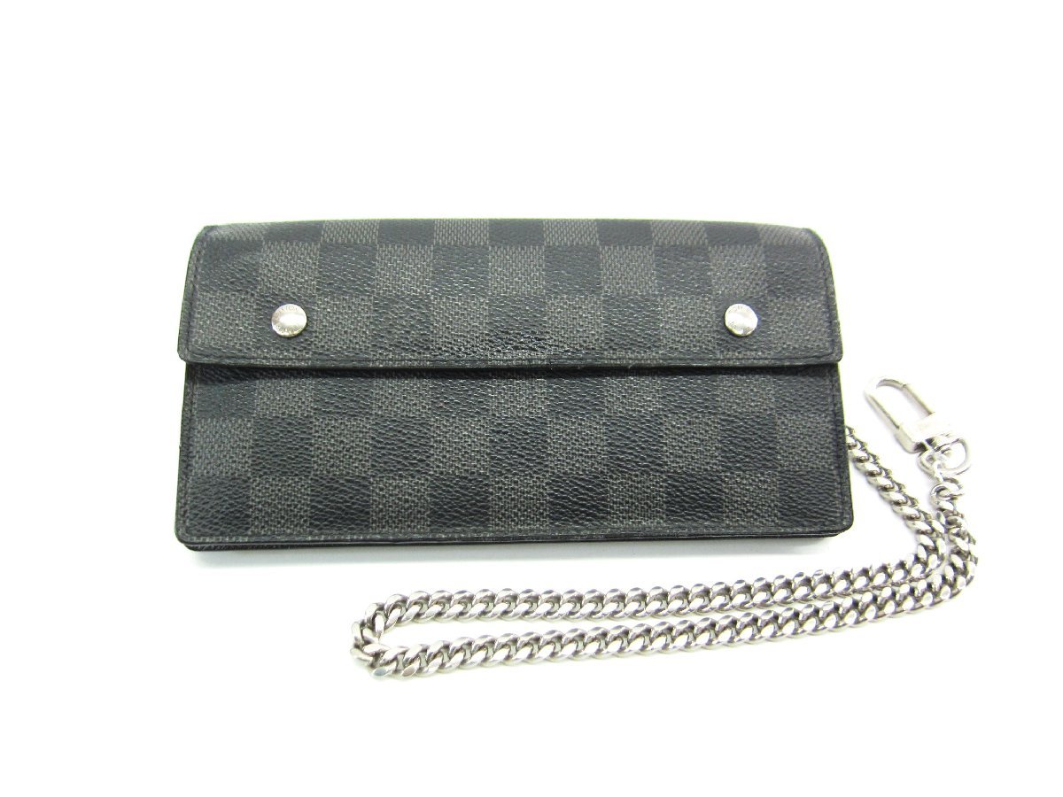 LOUIS VUITTON ルイヴィトン ダミエ・グラフィット ポルトフォイユ アコルディオン ※イニシャル入り N60023 財布 ∠UP4109拍卖