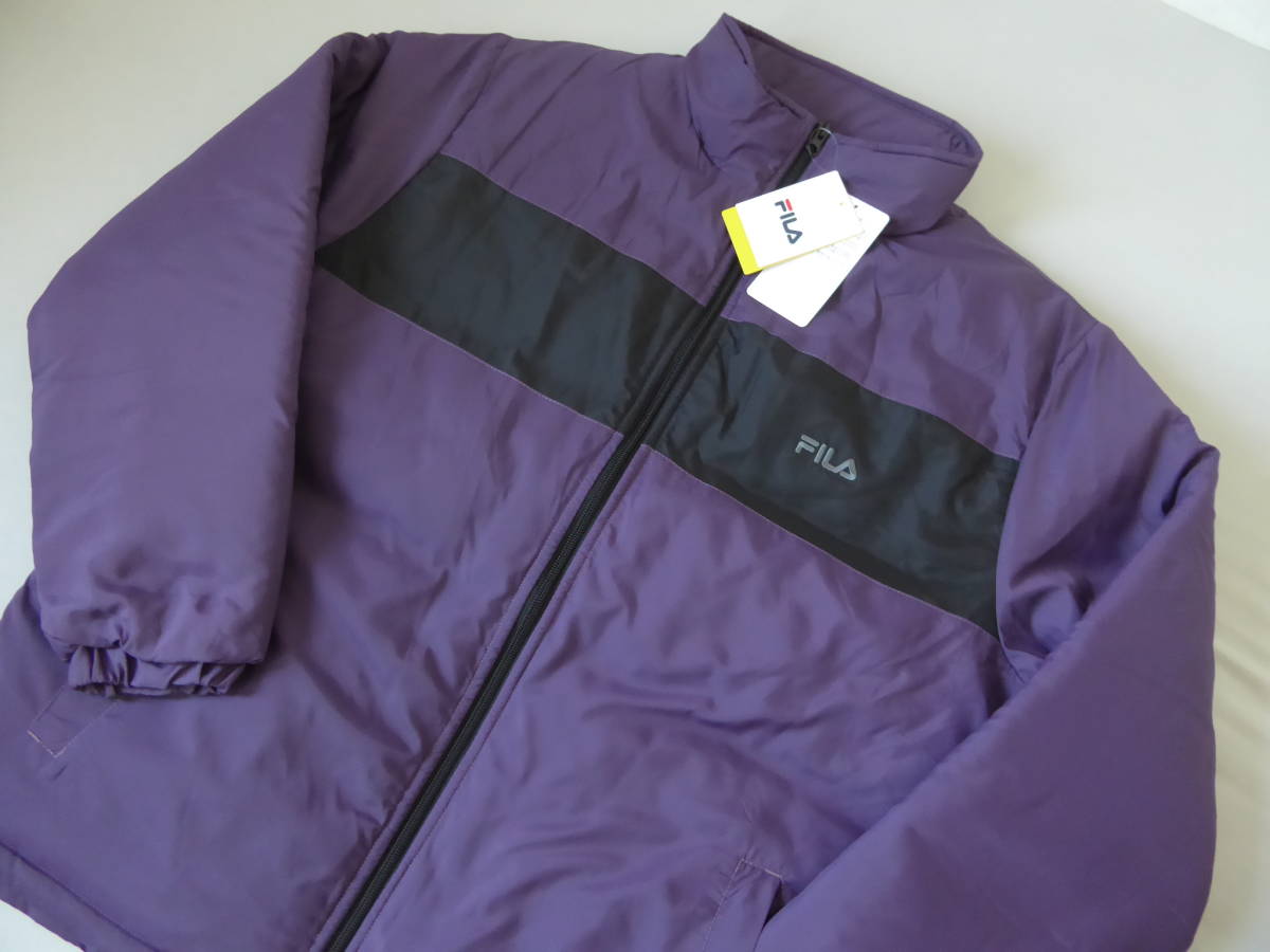 FILA GOLF フィラ ゴルフ 厚手 保温 防寒 防風 UVCUT 中綿 ウインド ジャケット L 紫黒拍卖