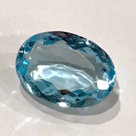 大粒です!7.01ct ! 【Blue Topaz】ソーティング付き ブルートパーズ オーバルカット拍卖