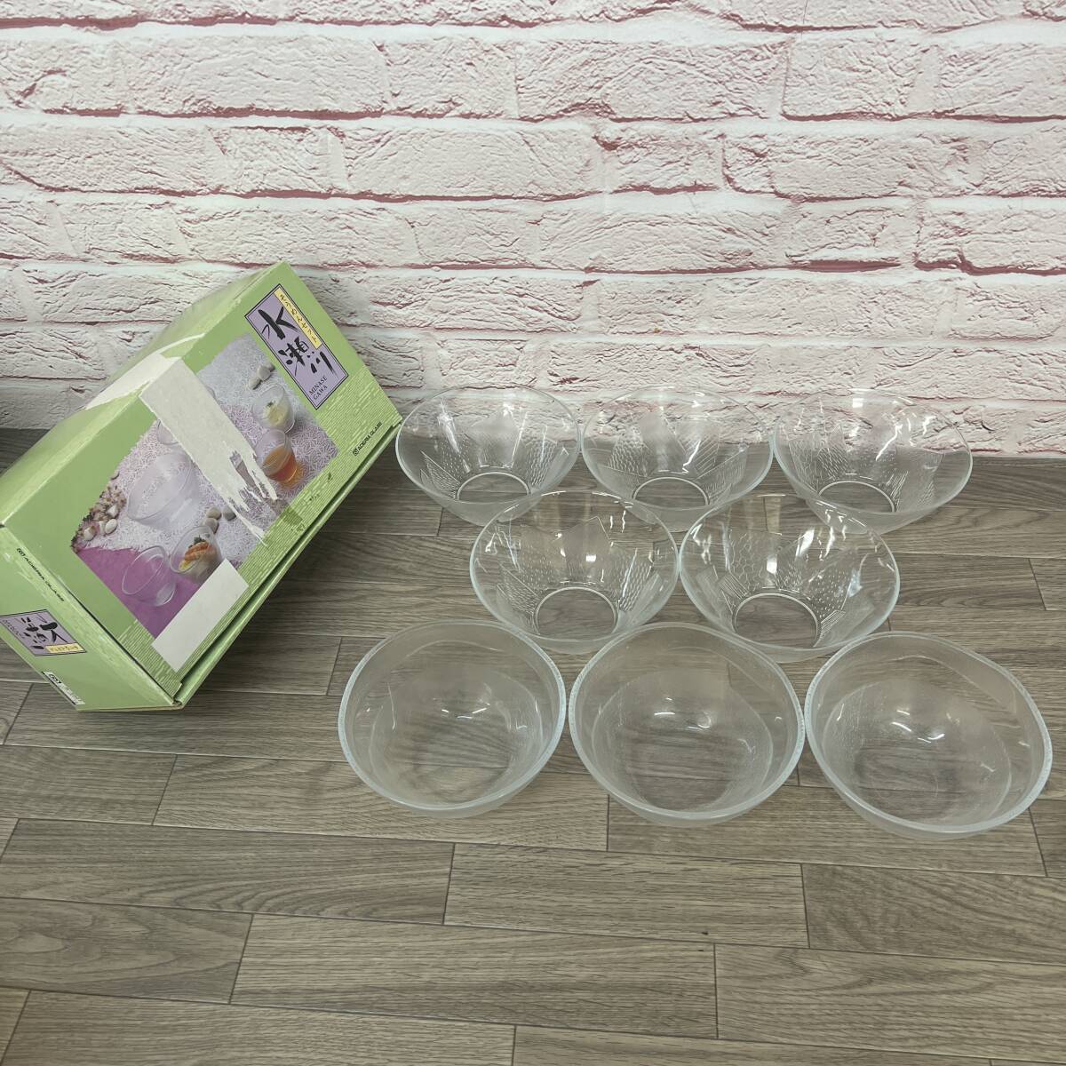 ★☆【NO.1259-R】 中古品☆水瀬川そうめんセット☆多用途鉢☆ADERIA GLASS☆S-5927☆★拍卖