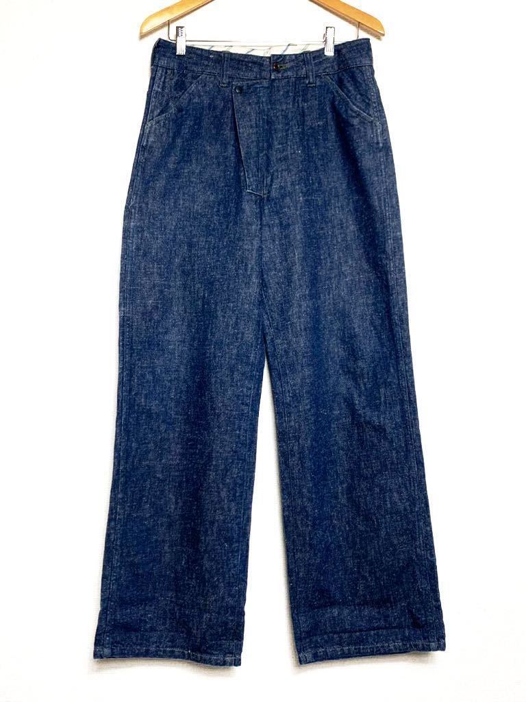 デッド ハイライト デニム × リネン ファイヤーマン パンツ フックレス H.LIGHT&SONS 消防士 /ビンテージ拍卖