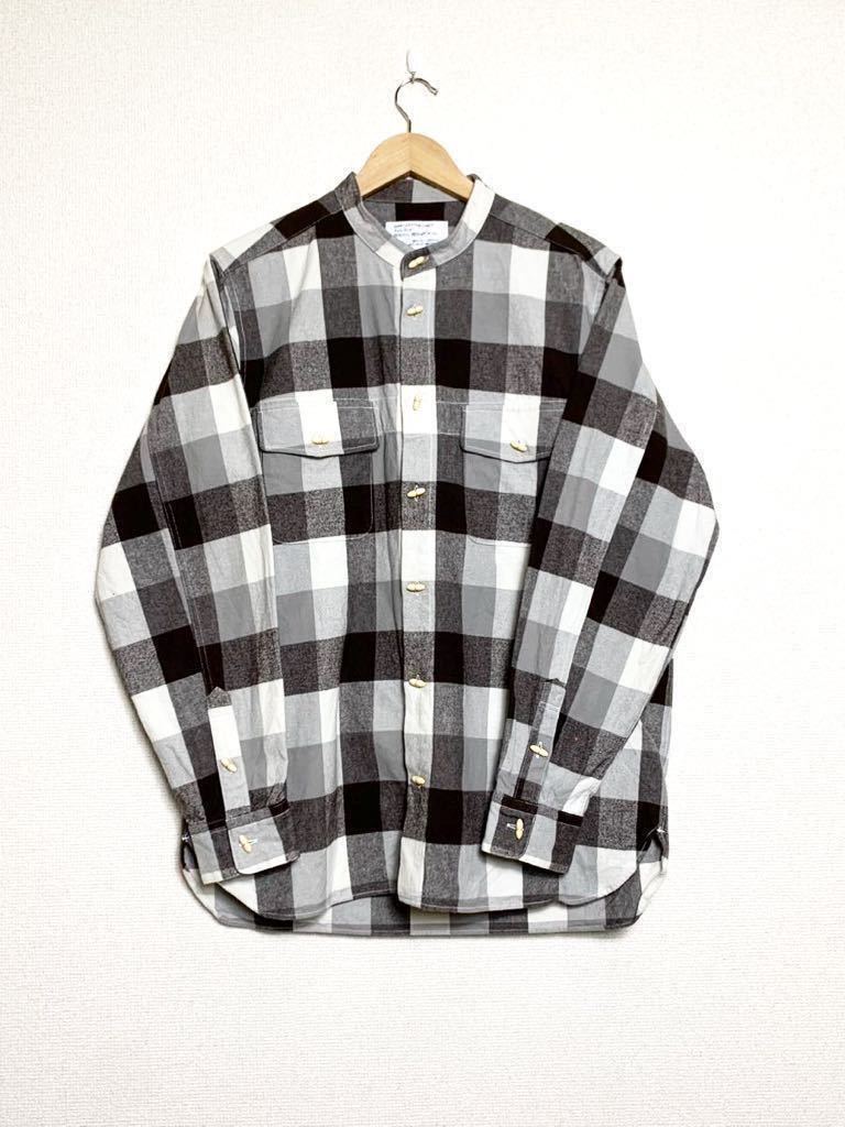 00s ジェネラルリサーチ farm shirts 好配色 チェック柄 ファームシャツ L ノーカラー アーカイブ トグル /マウンテンリサーチ拍卖