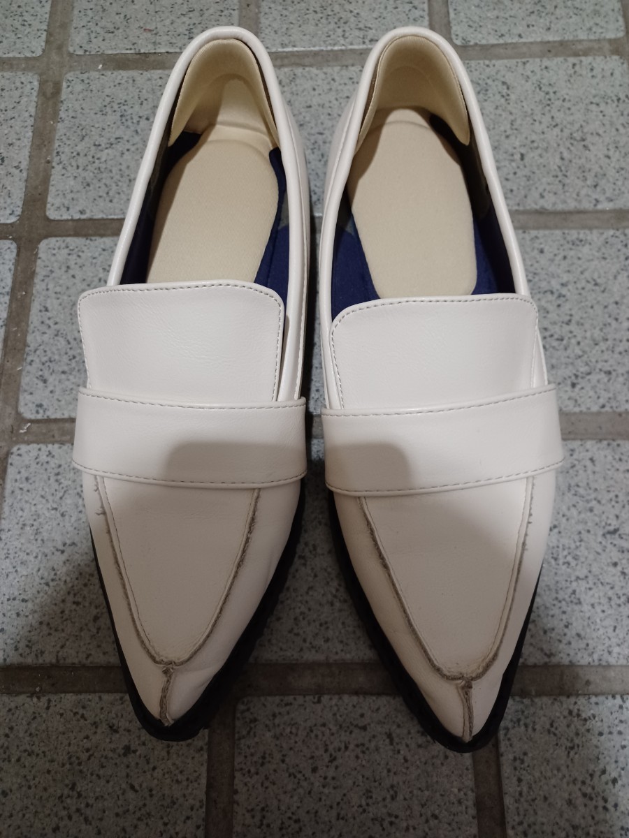 SESTOセスト ホワイト 白 レザーローファー拍卖