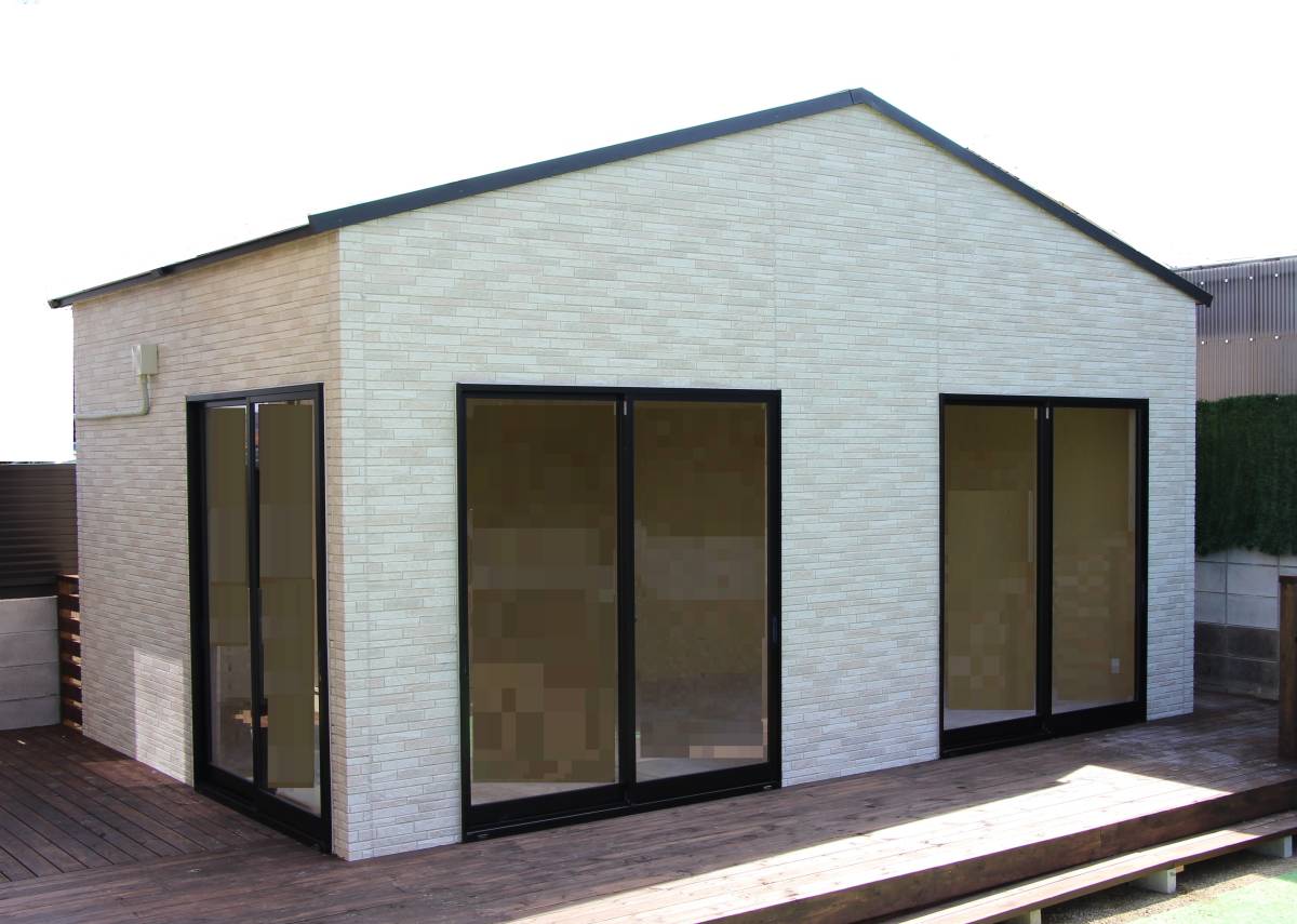 2連棟 約6坪 約12畳 三角屋根プレハブ ソーラーで電気供給可★夏は涼しく冬は暖かいエコプレハブ 事務所 おしゃれ カフェ キャンプ 拍卖