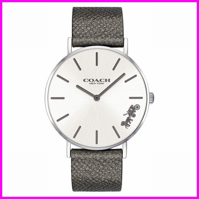 【COACHコーチ】PERRY ペリー シルバーケース メタリック グレー レザー レディース 14503155 拍卖