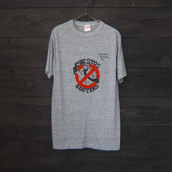 ★80's★THUNDERBIRD SPORTSWEAR★プリントT★ASBESTOS★VINTAGE★デッドストック未使用品★グレー★L拍卖
