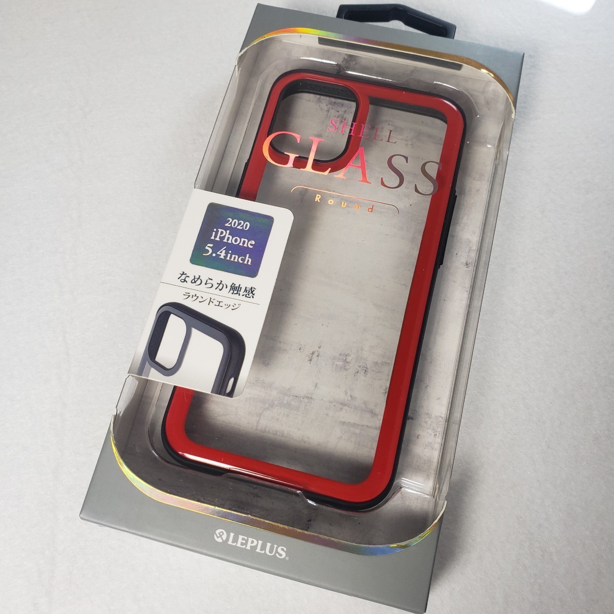 iPhone 12 mini ラウンドエッジガラスシェルケース レッド拍卖