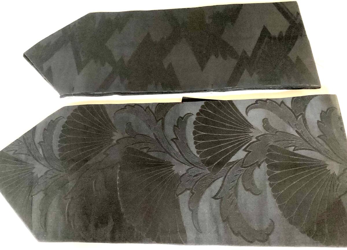 D68 帯 黒 柄 しつけ糸付き 着物リメイク用材料 衣装 着物 ハンドメイド拍卖