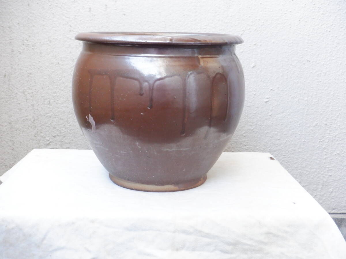 かめ 甕 つぼ 壺 花器 オブジェ やや大形 古い品物 味わいあり拍卖