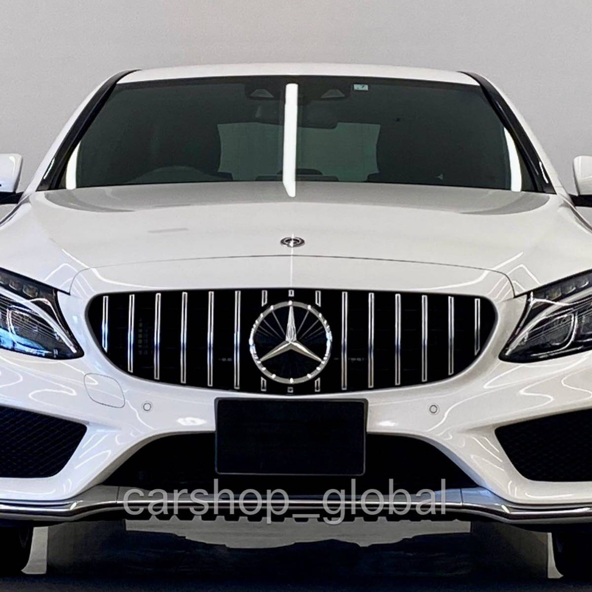 メルセデスベンツ Cクラス W205前期 フロントグリル パナメリカーナ クロームストライプ GTR AMG C180/C200/C220d/C250/C300/C350e/C450等拍卖