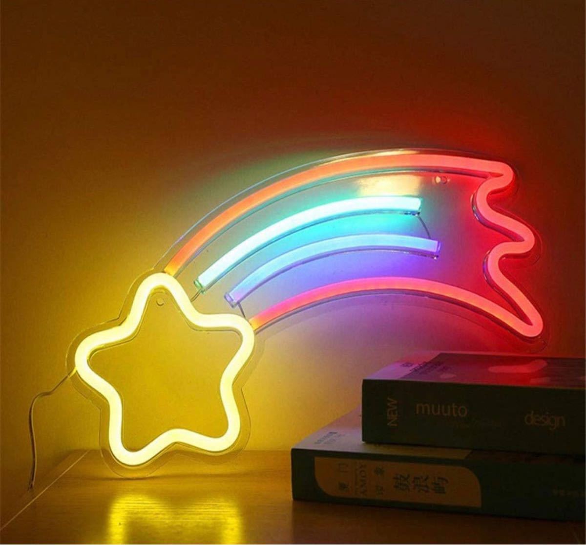 オーダー LEDネオンライト 流れ星 マルチカラー USB式 オリジナル インテリア 看板拍卖