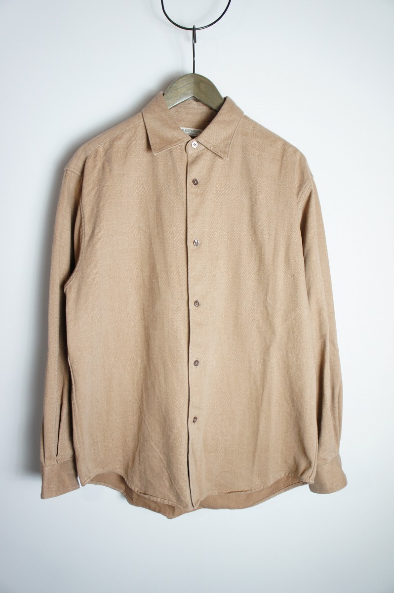 美品22AW BEAUTY&YOUTH UNITED ARROWS ビューティー&ユース ユナイテッドアローズ ツイル 長袖シャツ 1211-604-7951 茶222O★2拍卖