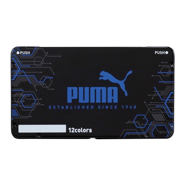 @【即決】★色鉛筆 PUMA★12色/いろえんぴつ/クツワ/缶ケース入り/プーマ/おえかき/黒/青/ブラック/ブルー/小学生//PM456拍卖