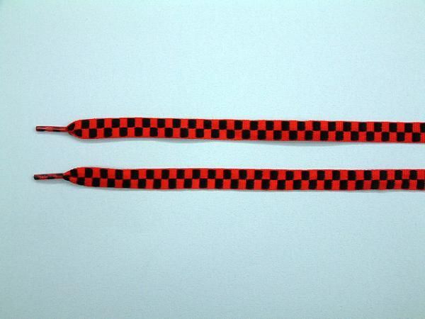 //*◆ 靴ひも シューズ 紐 スポーツ くつ スニーカー 赤黒 チェック ◆ とっても素敵です拍卖