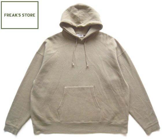 高級!!フリークスストア FREAK'S STORE*ワイドシルエットスウェットパーカ M カーキベージュ拍卖