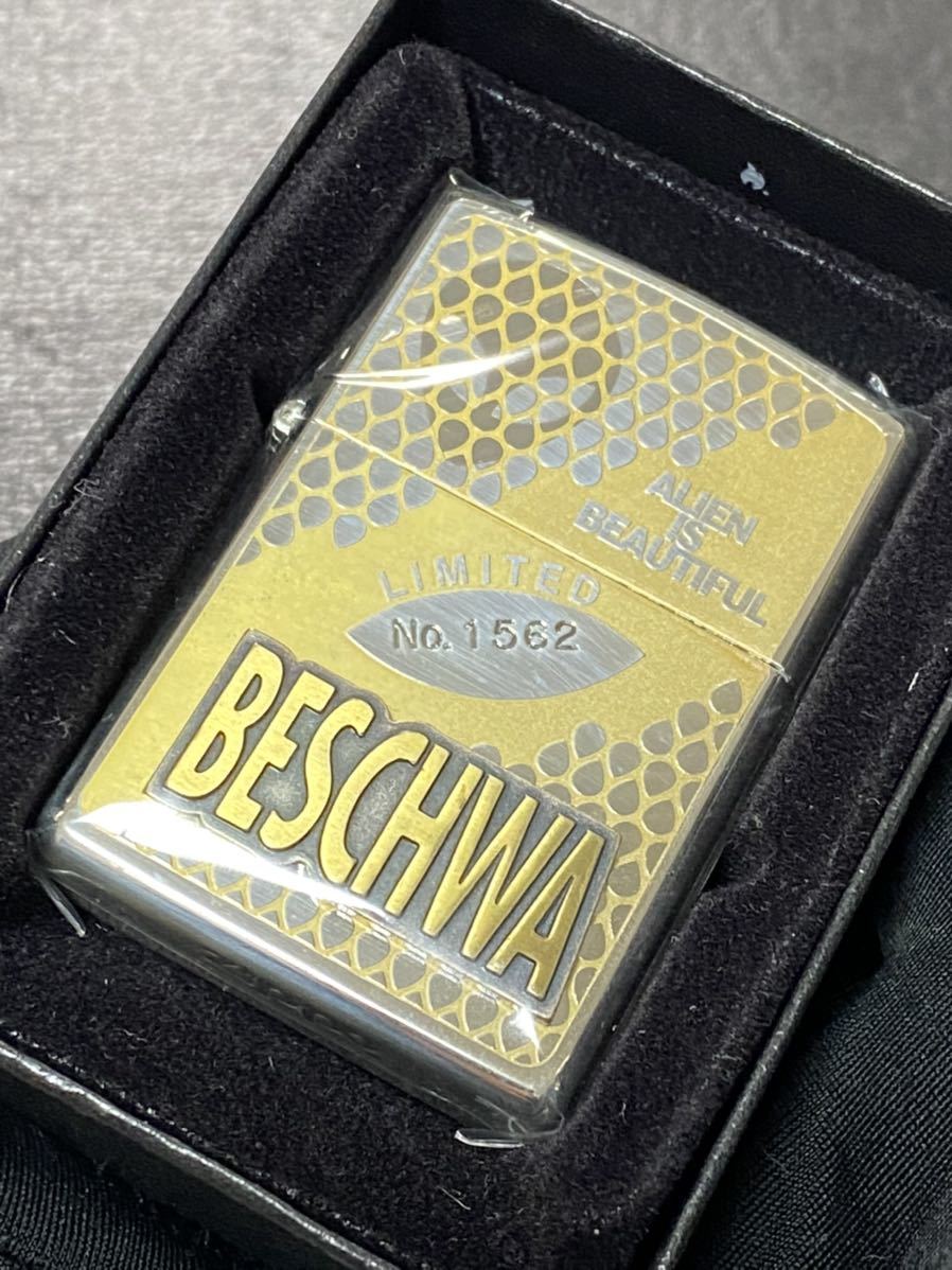 zippo BESCHWA 限定品 立体メタル 希少モデル ヴィンテージ 1996年製 エイリアン シリアルナンバー NO.1562 ケース 保証書付き拍卖