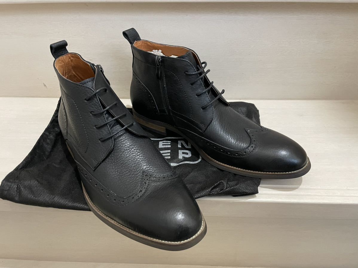 新品未使用 ブーツ 牛革レザー ファスナー付き ビジネスタイプ 42拍卖