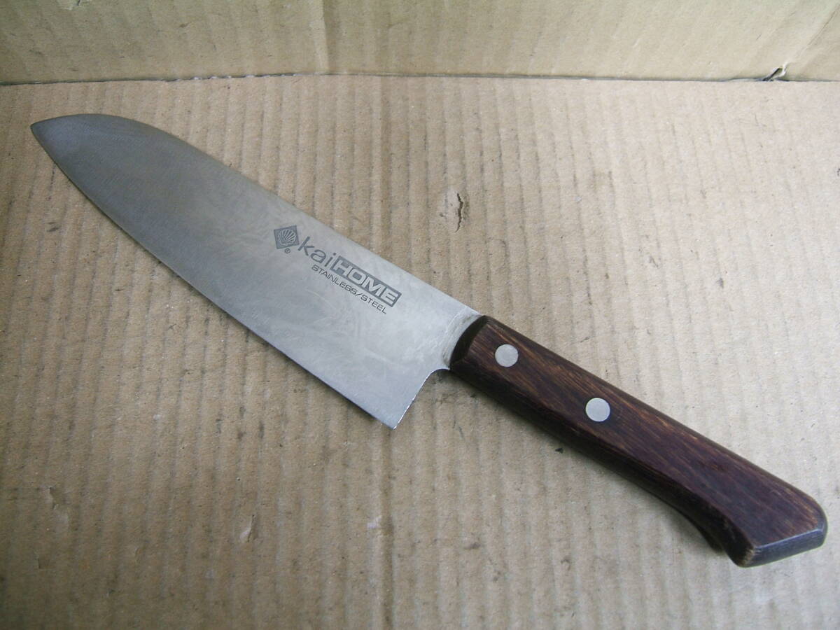 中古 kai HOME STAINKESS 刃長約168mm 三徳包丁 万能包丁 調理器具 庖丁 刃物 送料430円 773拍卖