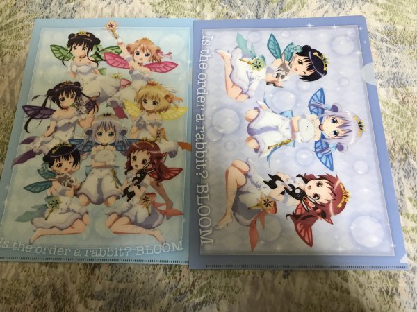 d255クリアファイル ご注文はうさぎですか?? ローソンHMV限定 2枚セット 雪の妖精  チノ マヤ メグ ココア リゼ シャロ 千夜拍卖
