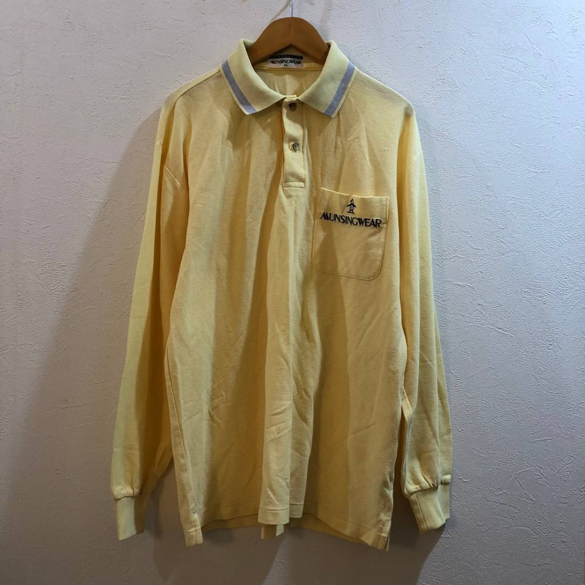 MUNSING WEAR/マンシングウェア 長袖 ポロシャツ ゴルフ イエロー メンズ SA拍卖