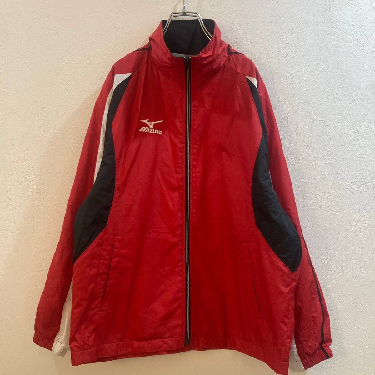MIZUNO/ミズノ 長袖 ナイロンジャケット レッド メンズ SS拍卖