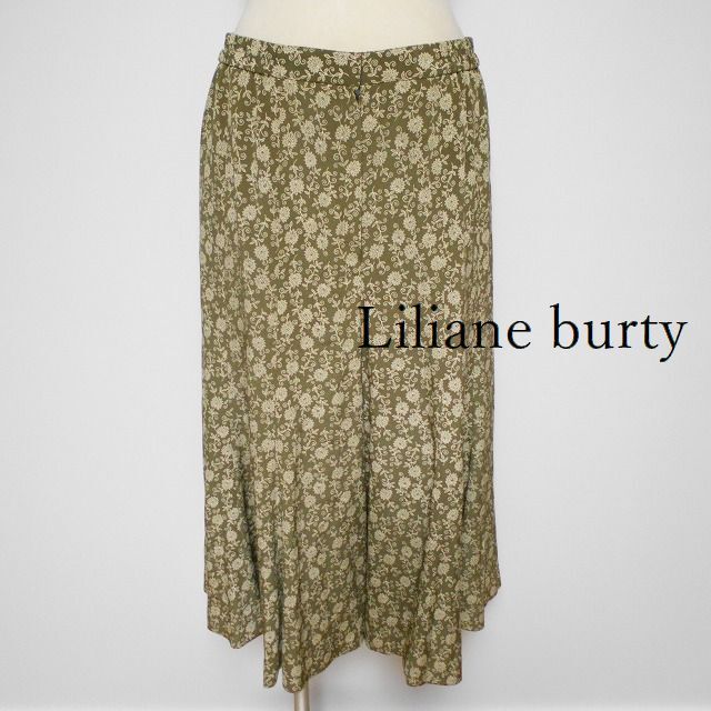 866885 Liliane burty リリアンビューティ カーキ柄 ガウチョパンツ ワイドパンツ 15拍卖