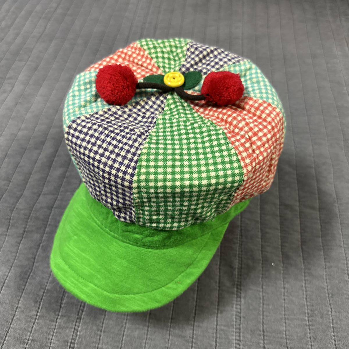 中古ミルデベリー さくらんぼパッチワーク柄キャスケット帽子 キッズ 女の子 子供服 ブーフーウー レトロガーリー 個性派 リオ横山 4095円拍卖