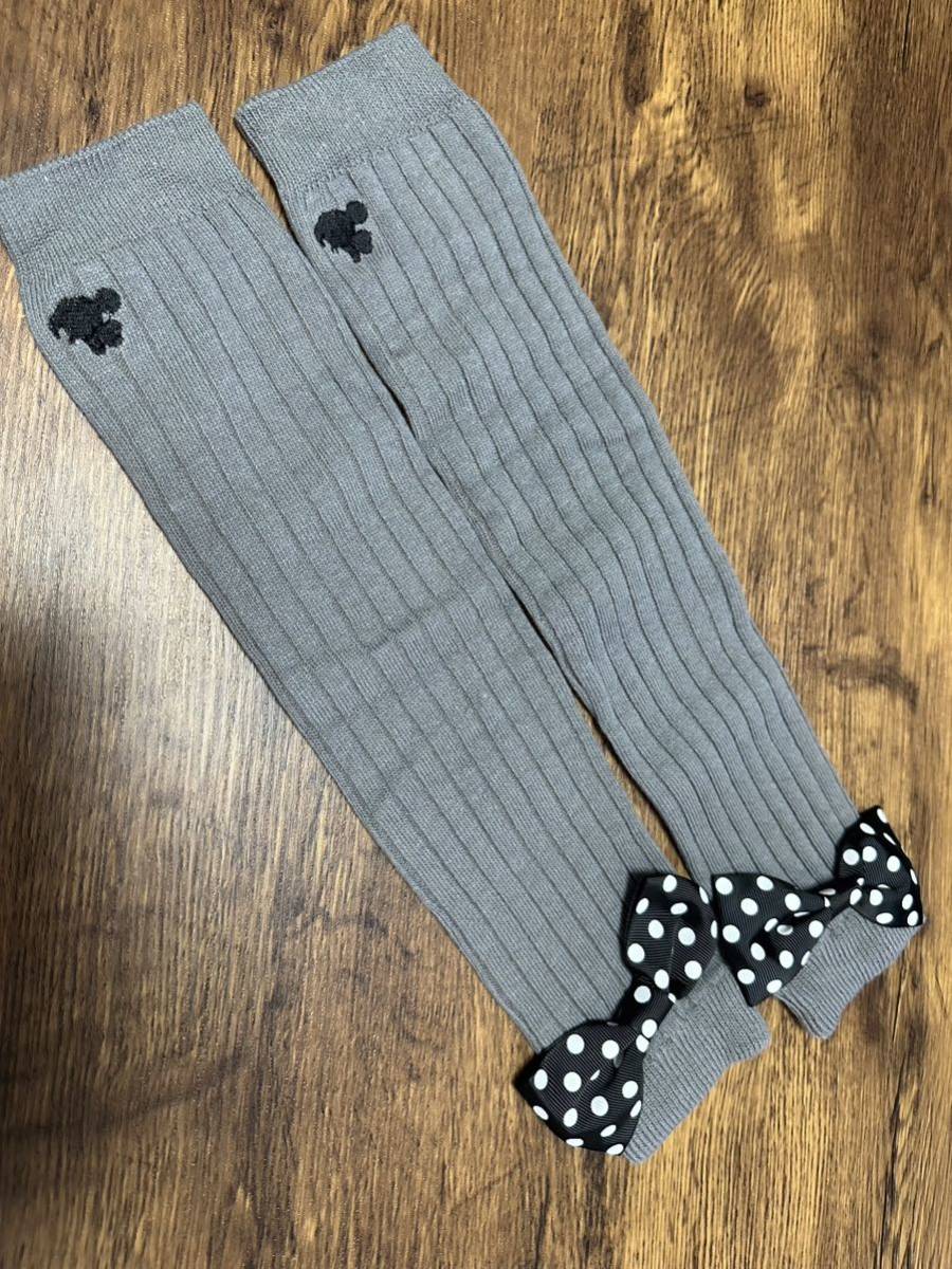 未使用ディズニー購入 大人ミニーレッグ&アームウォーマー ドットリボン 靴下 ハイソックス ソックス レディース キッズ 女の子拍卖