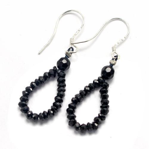 キラキラ 宝石質 ブラックスピネル ピアス 天然石 パワーストーン 〔p1-21〕拍卖