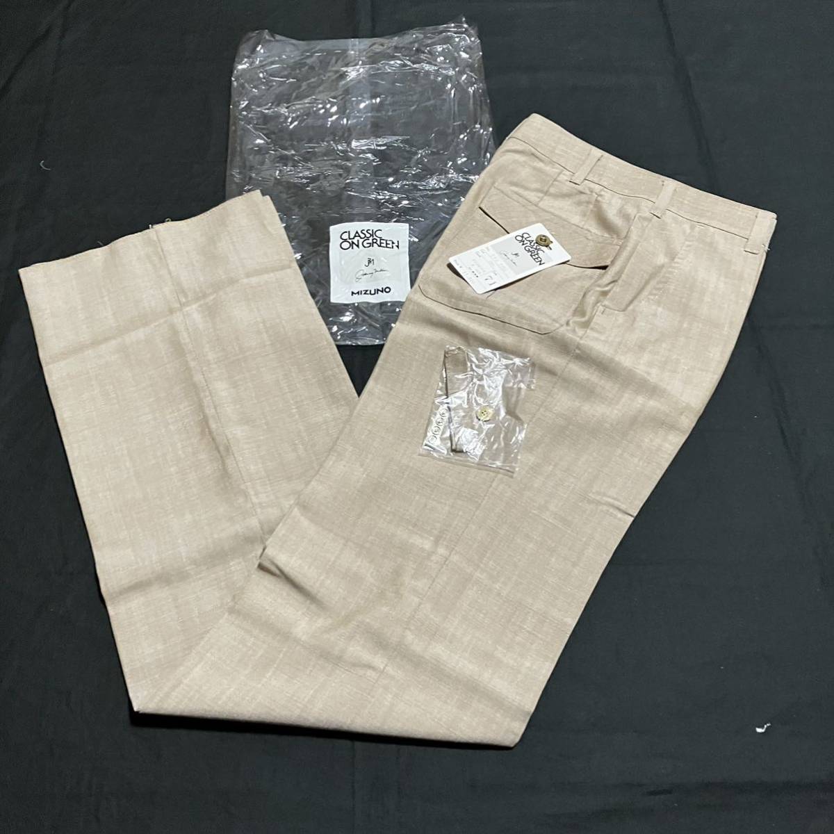 美津濃 GPJ3255 ウエスト75cm スラックス ベージュ パンツ ヴィンテージ 日本正規品 当時物 MIZUNO ミズノ拍卖