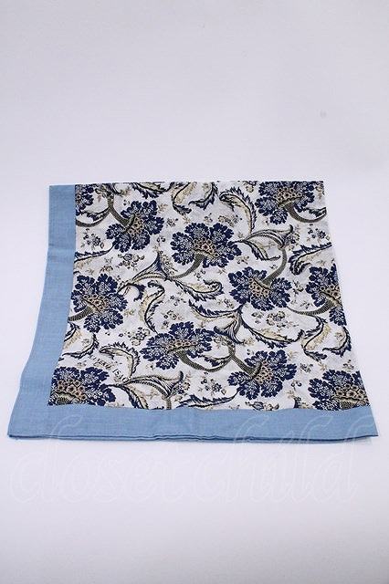 KANEKO ISAO / ペイズリー柄スカーフ サックス I-24-02-11-107-EL-ZA-HD-ZI拍卖