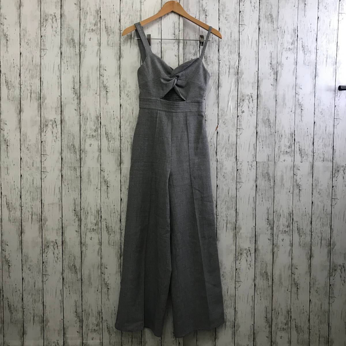 EMODA エモダ アシンメトリ―ツイストオールインワン Fサイズ グレー S12-687 USED拍卖