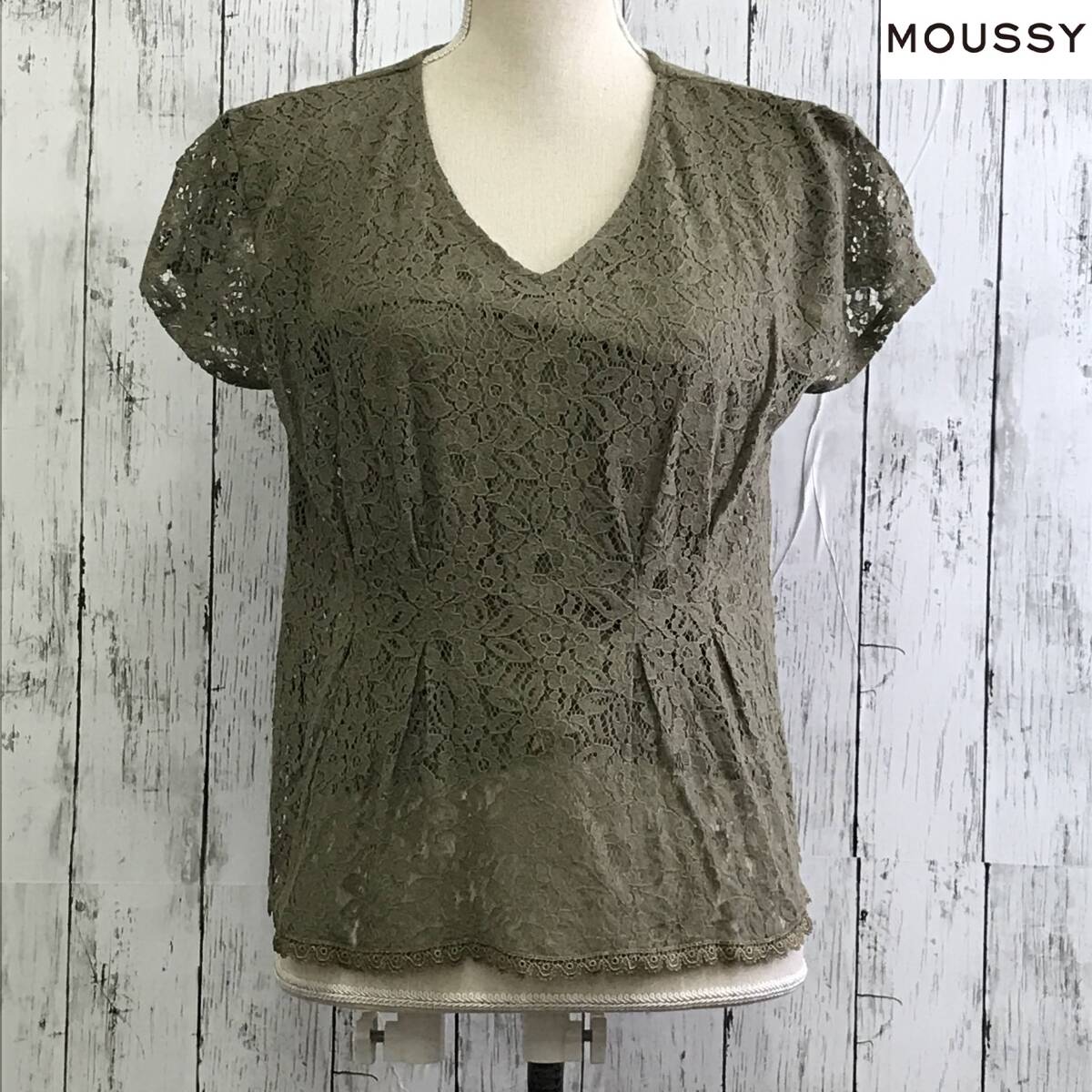 MOUSSY マウジー レースタンクトップ Fサイズ カーキ T-43 USED拍卖