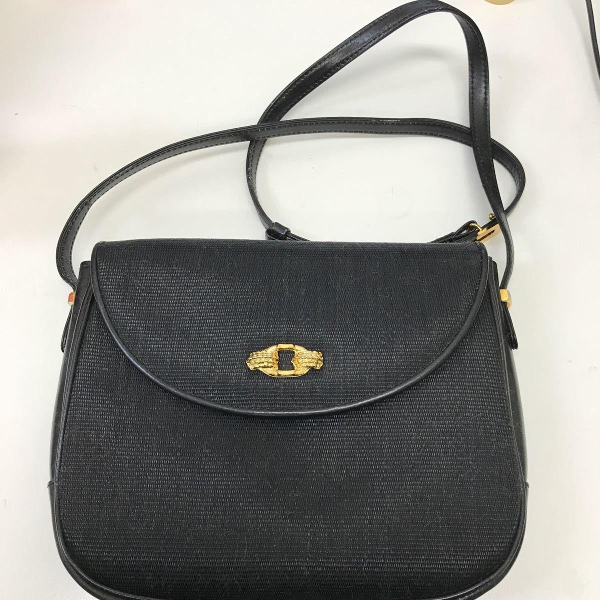 35088 0215Y LA MODA ハセガワ ショルダーバッグ 黒拍卖