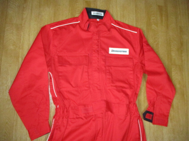 BSブリジストン ビンテージ サイズM レーシングスーツ風メンテナンスメカニック作業ツナギ 未使用 拍卖