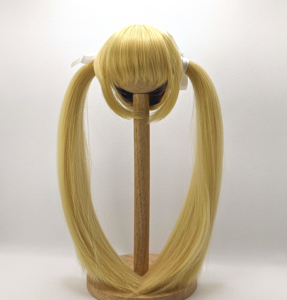 ドールウィッグ 8-9インチ ロングツインテール ブロンド拍卖