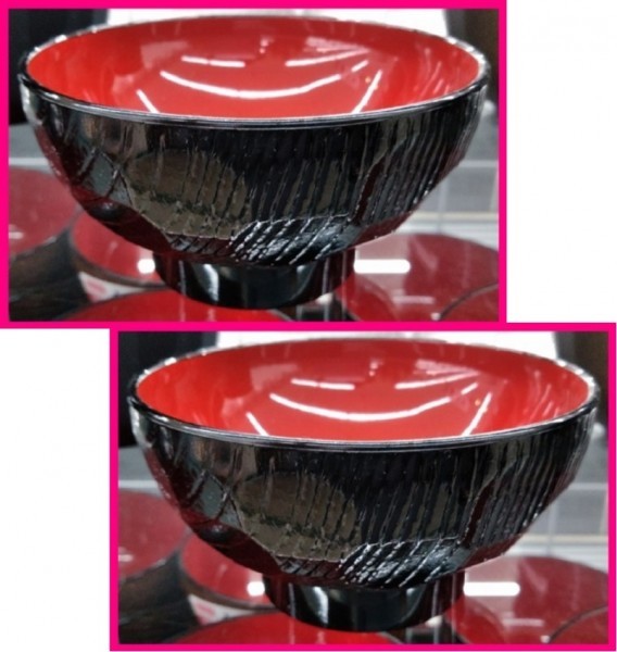 【送料無料 会津塗 お椀 2個】★漆器 「亀甲汁椀 黒内朱」:日本製 レンジ・食器洗浄機対応 No3b:DS 8240 食器 椀 小丼 小丼ぶり拍卖