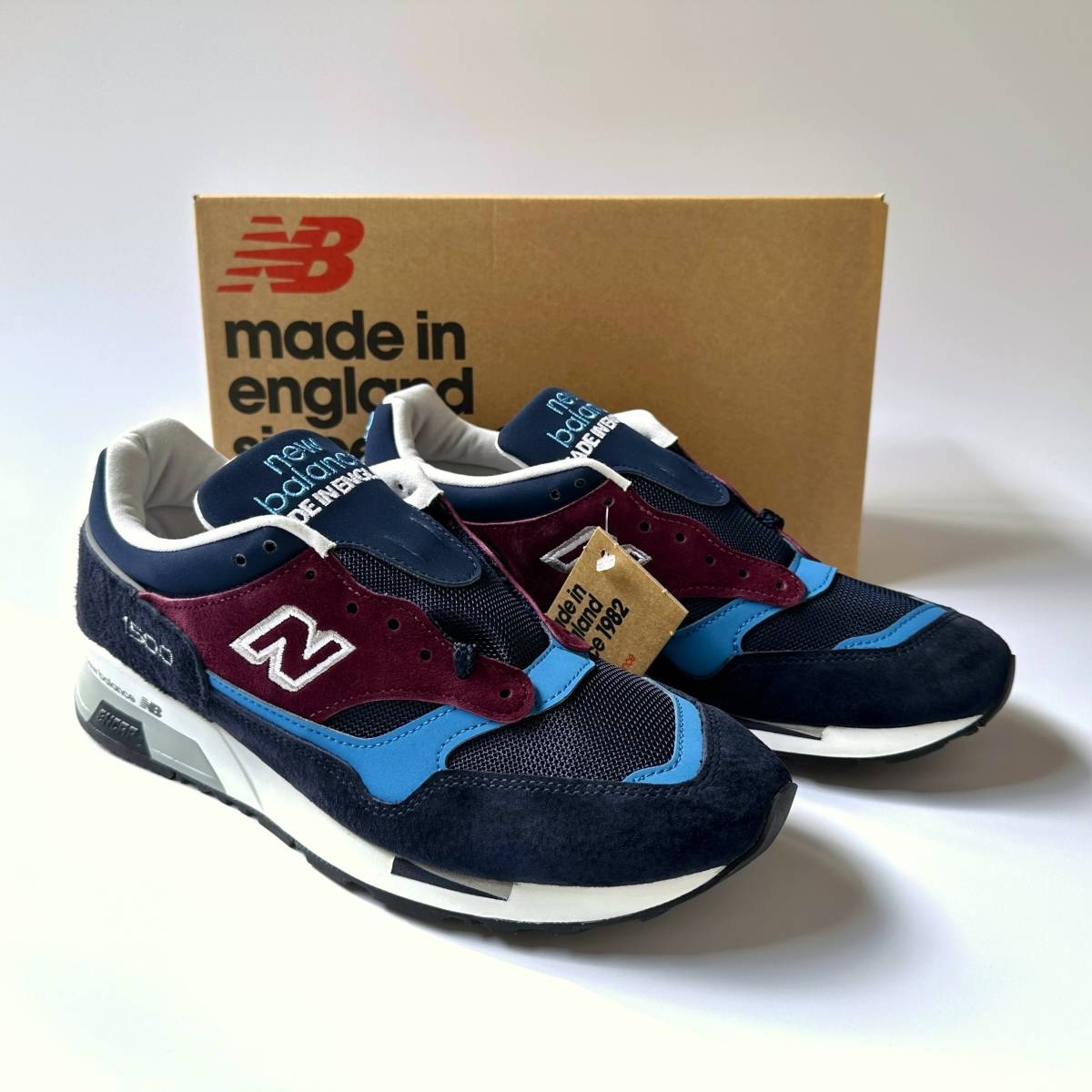 海外限定 UK製 NEW BALANCE M1500SCN ネイビー×ブルー×ワインレッド US8.5 26.5cm イギリス英国製 紺/青/赤 スニーカー MADE IN ENGLAND拍卖
