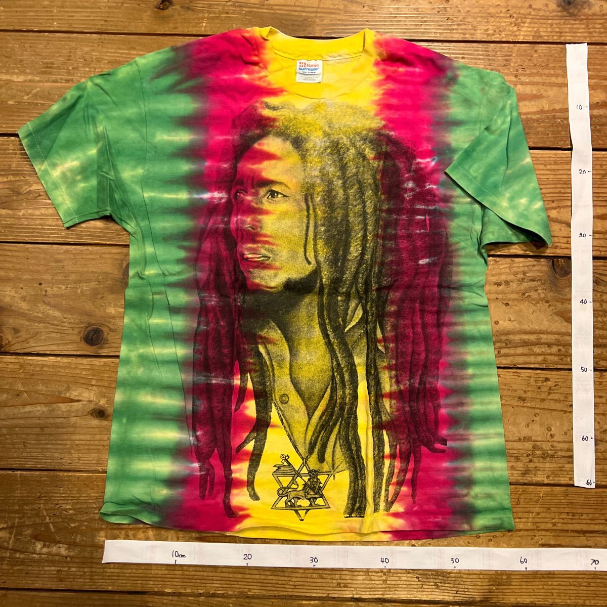 Bob Marley Tee Tシャツ 半袖 タイダイ USA古着 古着 ビンテージ ラスタカラー ラスタファリアン ジャーライオン拍卖