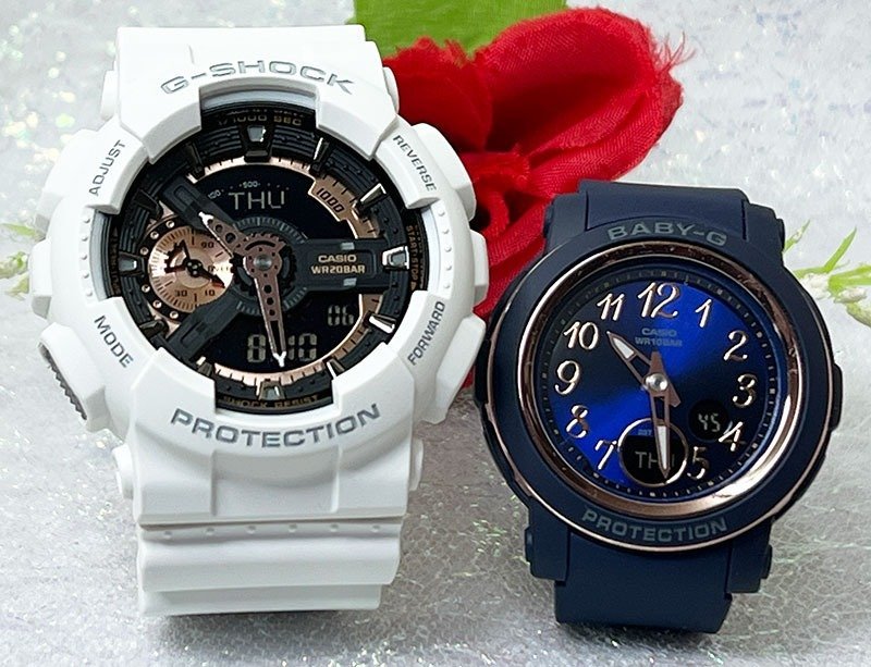 恋人達のペアウオッチ G-SHOCK BABY-G ペア腕時計 カシオ 2本セット gショック ベビーg GA-110RG-7AJF BGA-290SA-2AJF ラッピング無料拍卖