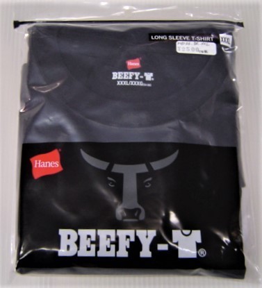 Hanes ヘインズ 厚地 無地 丸首 BEEFY ビーフィー ビックサイズ ロングスリーブ Tシャツ 長袖 黒 XXXL H5186L メンズ レディー 新品 拍卖