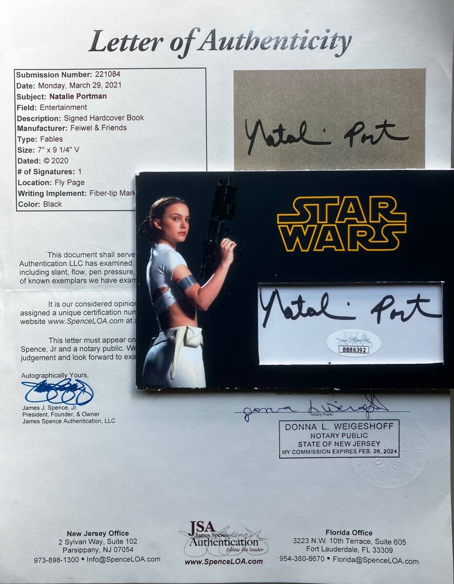 JSA社☆鑑定済 本物☆ ナタリー・ポートマン☆スターウォーズ 直筆サイン PSA/DNA拍卖