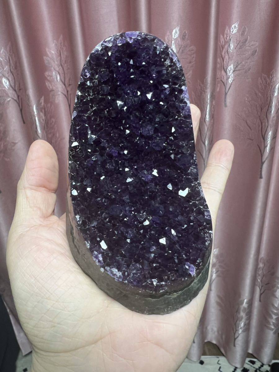 最高品質アメジストドームミニクラスター 木製台座込み 送料無料 本物保証拍卖