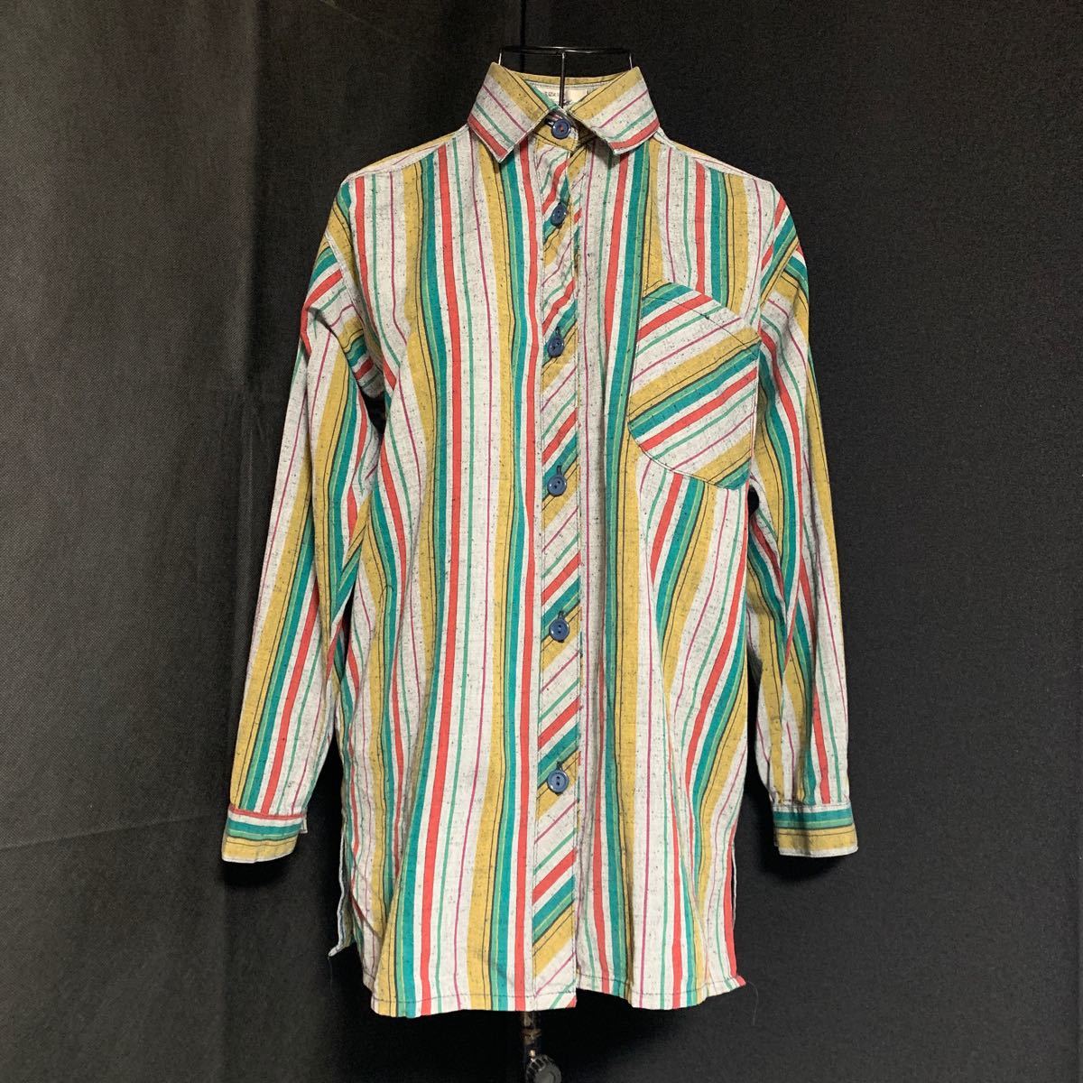 ☆久留米特産 Chree Heart M シャツ 上着 藍染 生地 刺し子 リメイク 素材 ハンドメイド 古布 型染め 絣 パッチワーク かすり (9252)拍卖