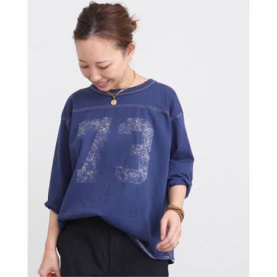 美品○ドゥーズィエムクラス○長袖 プルオーバー カットソー フットボール Tシャツ ロンT トップス アパルトモン AP STUDIO 日本製拍卖