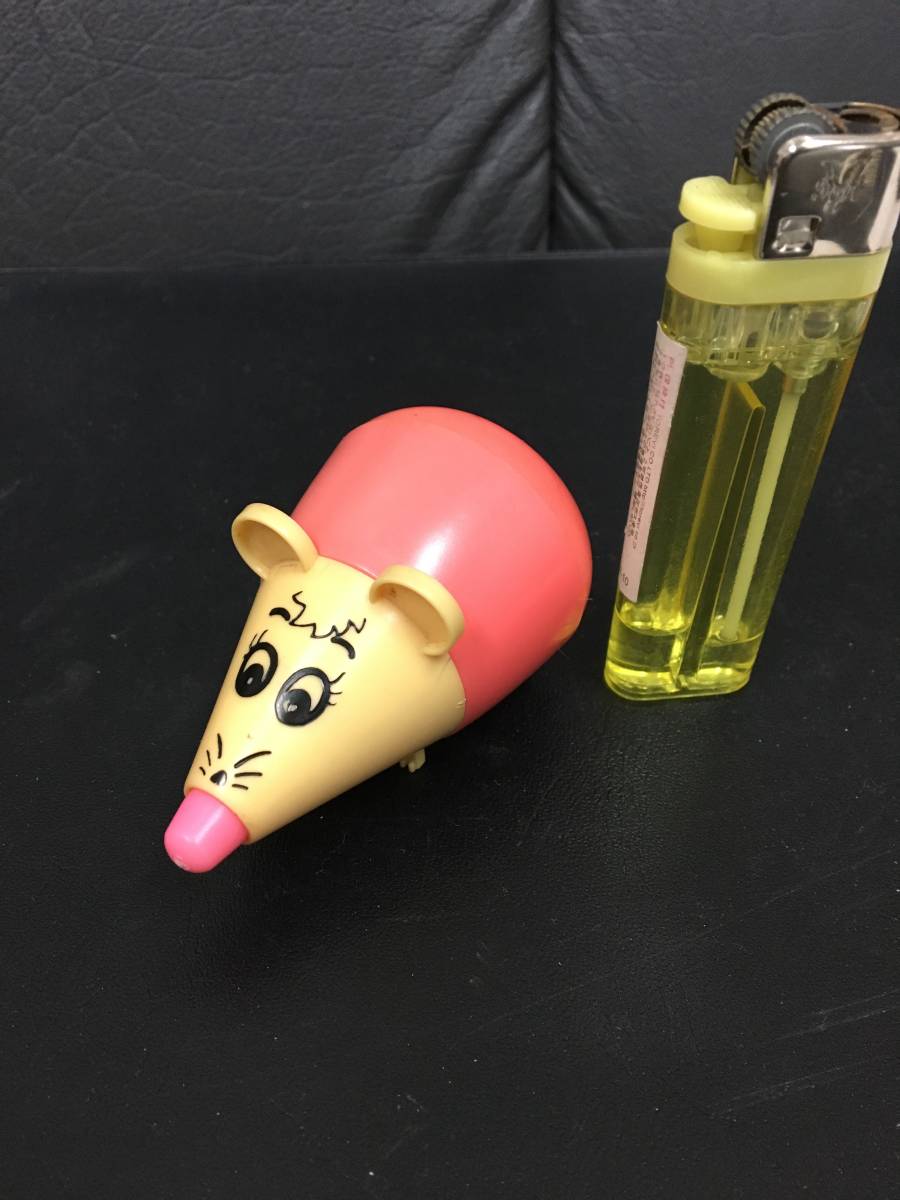 ★日本製・昭和レトロ・年代不明★新サンテドウ「ねずみミニ水性ペン・桃色」全長約7Cm 企業ノベルティ ビンテージ(FB-1保管)拍卖